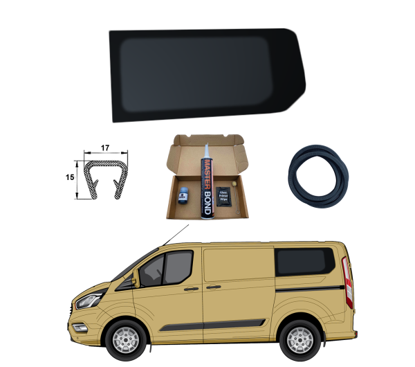 Transit Custom Msrt Rear Side Windows Ford Transit Custom Windows – 2014-2023 Passenger Side SWB Rear Quarter ...