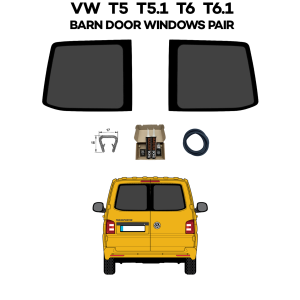 trade glass uk vw volkswagen t5 t6 transporter driver passenger barn door rear windows