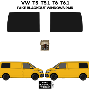 trade glass uk vw volkswagen t5 t6 transporter passenger driver rear quarter windows fake blackout swb short wheel base