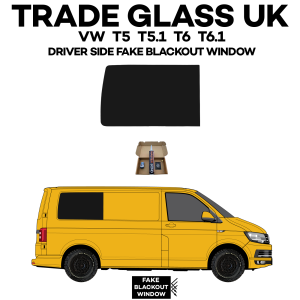 trade glass uk vw volkswagen t5 t6 transporter driver rear quarter window fake blackout swb short wheel base
