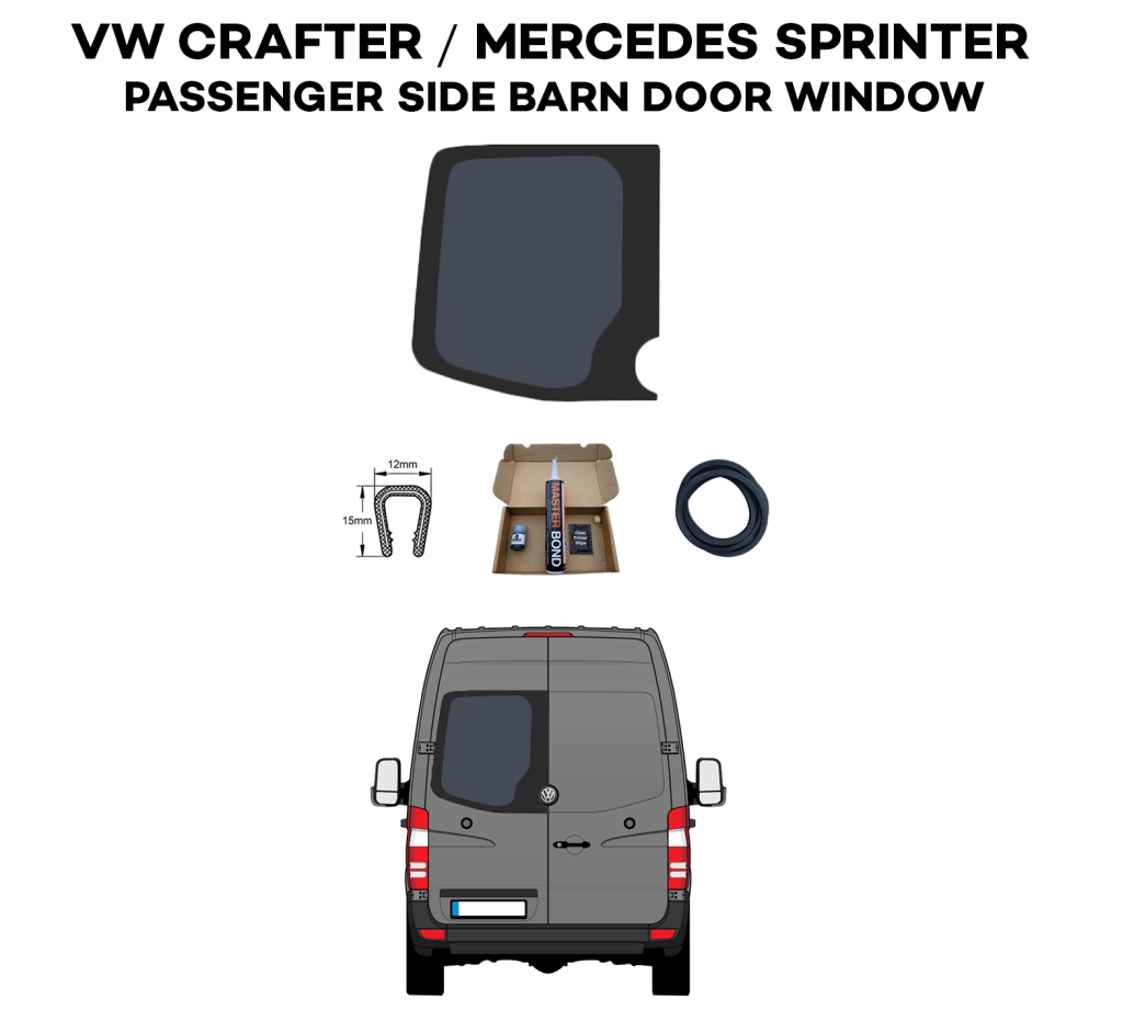 Mercedes Sprinter 2006-2017 SWB/MWB/LWB/XLWB Passenger side Barn Door Window