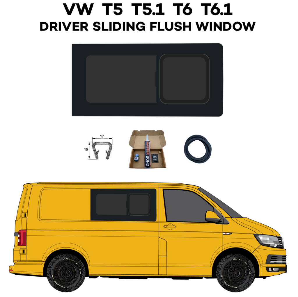 VW T5 Drivers Side Sliding FLUSH Window