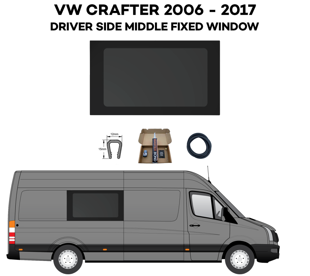 Mercedes Sprinter LWB Driver Side MIDDLE FIXED Window