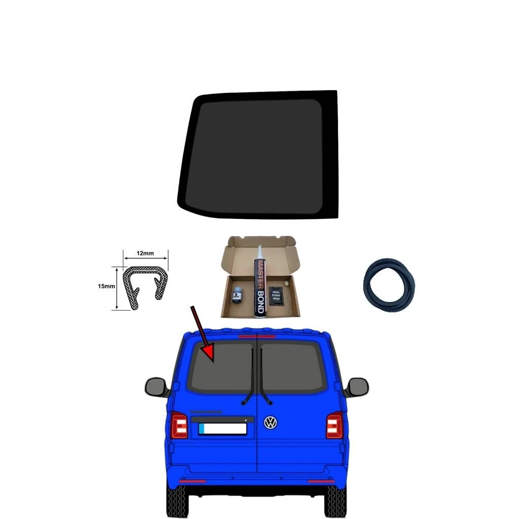 VW T5 Passenger side BARN DOOR Rear Door Window